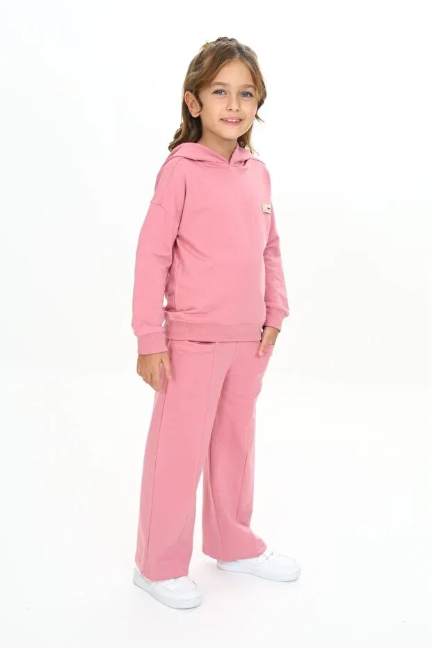 Детский комплект спортивного костюма для девочек с капюшоном Toontoy, Dried Rose