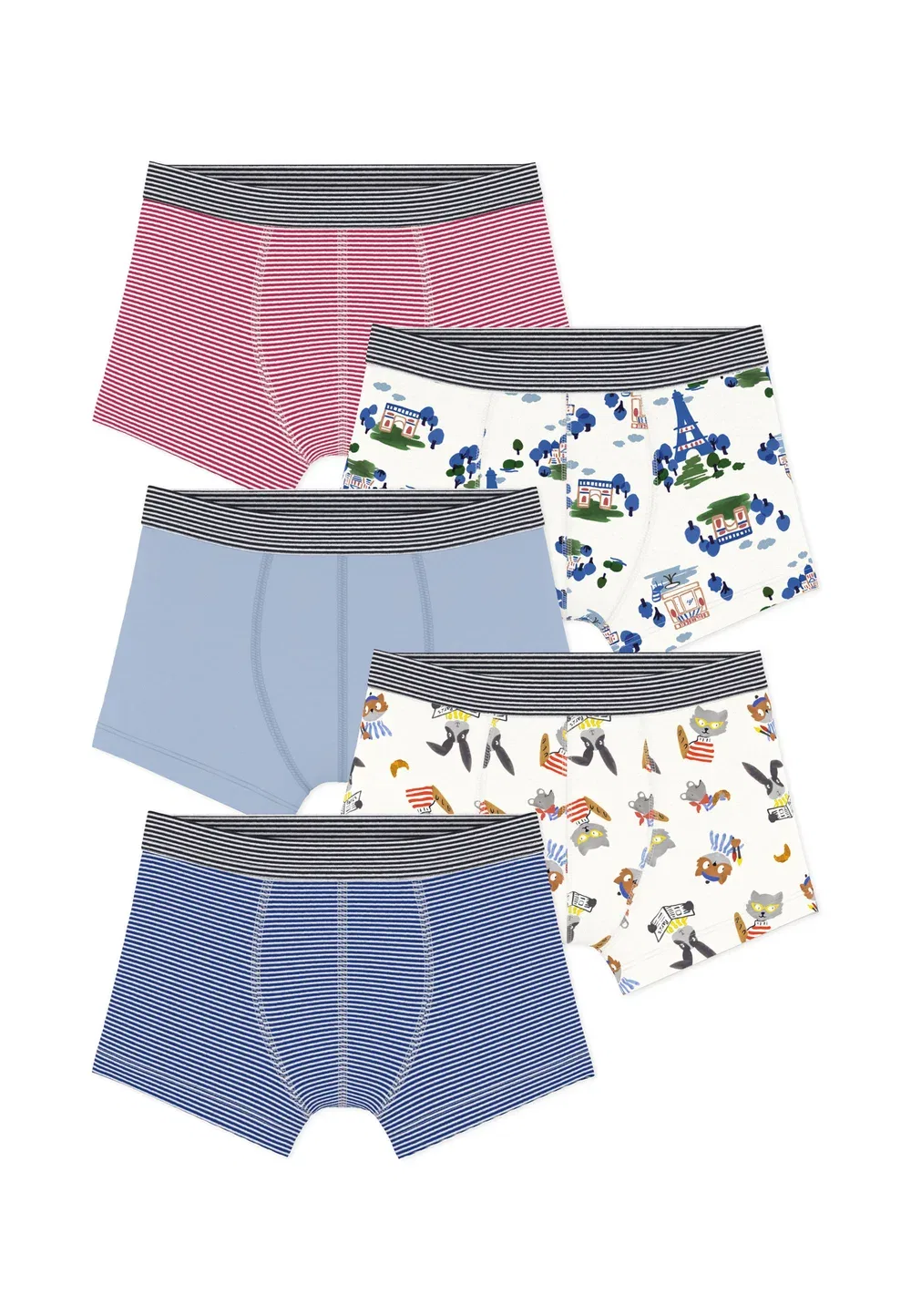4 шт. в упаковке - трусы Petit Bateau, Blue Multicolor