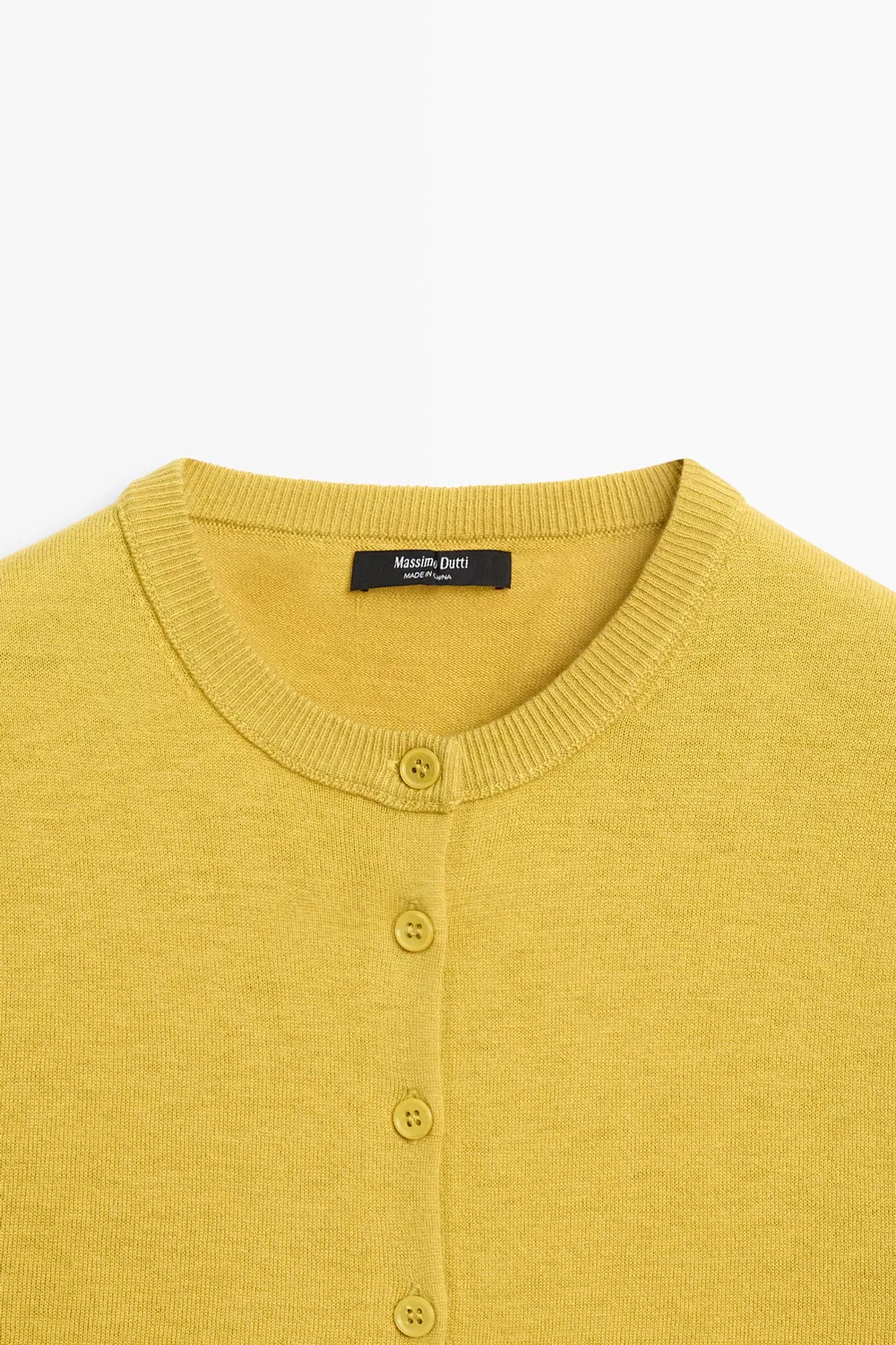 Кардиган Massimo Dutti Short Sleeve, лаймовый — фото 4