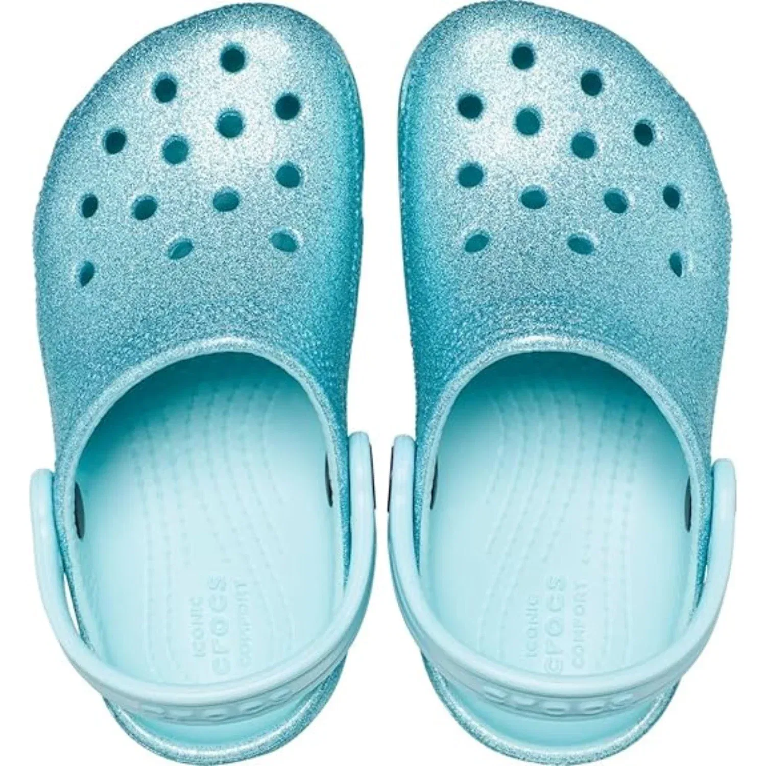 Детские сабо Crocs Classic Pure Water Glitter, синий — фото 4