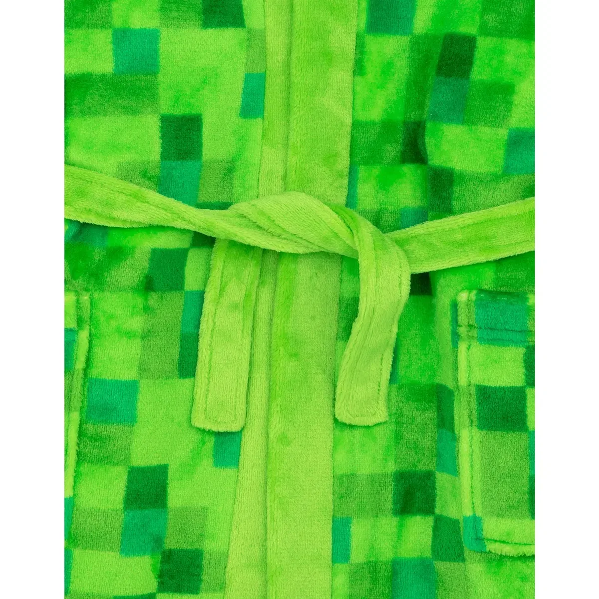 Детский халат с принтом Pixel Creeper Minecraft, Green — фото 3