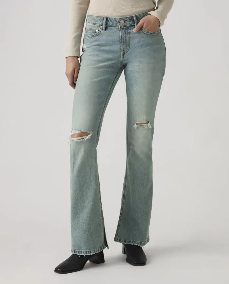 Женские джинсы-клеш с низкой посадкой Low Slim Boot Levi's, Azul Claro — фото 3