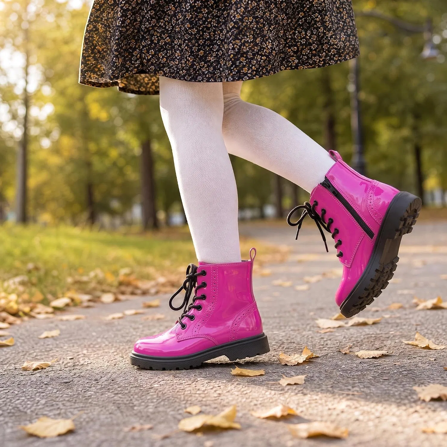 Детские ботинки с молнией для девочек Athlefit, Rose Patent — фото 2