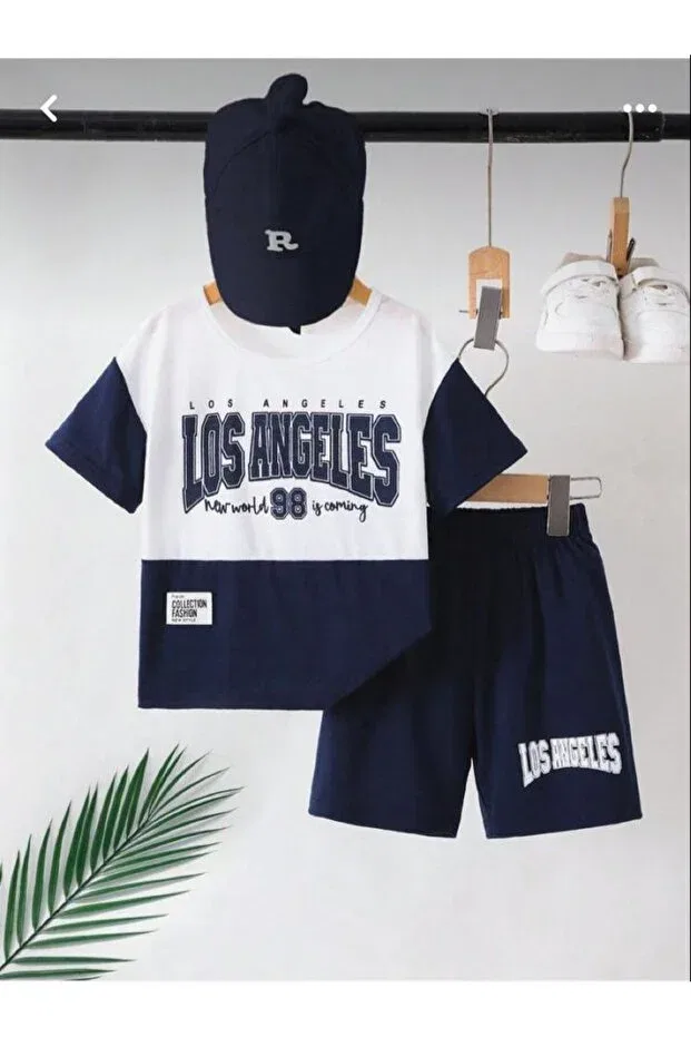 Детская футболка для девочек с принтом Los Angeles Vestir Bien, Navy Blue