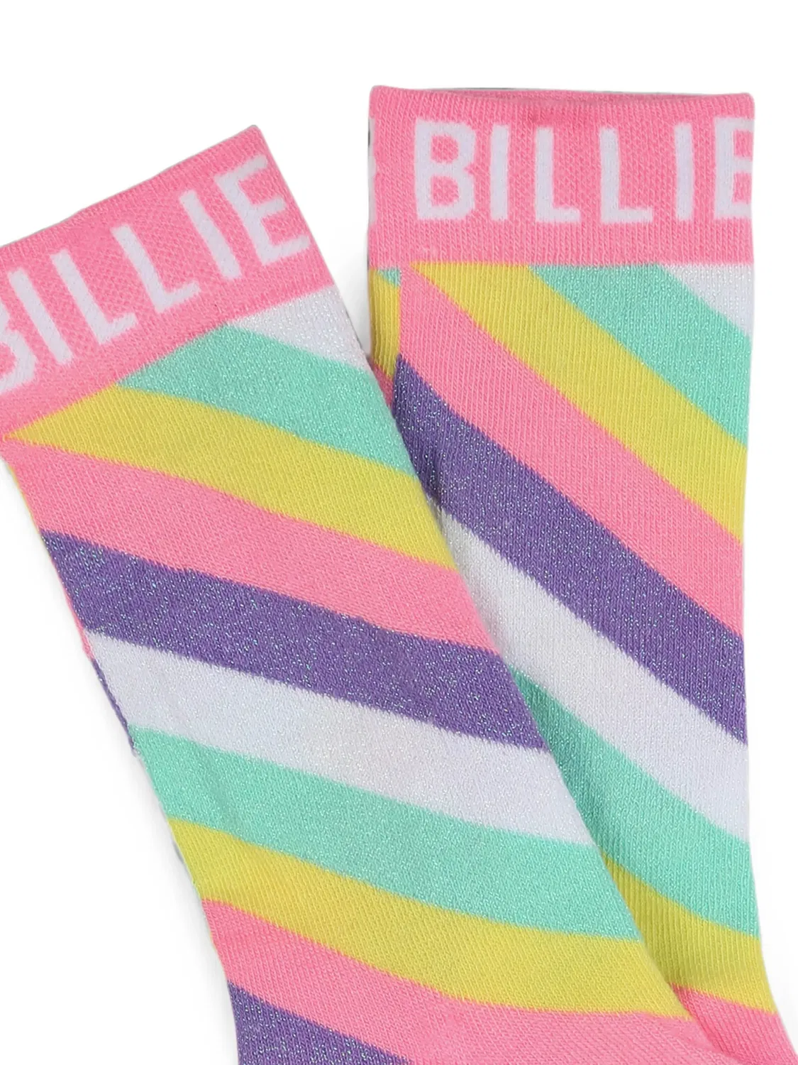Полосатые носки с блестящим эффектом Billieblush, розовый — фото 4