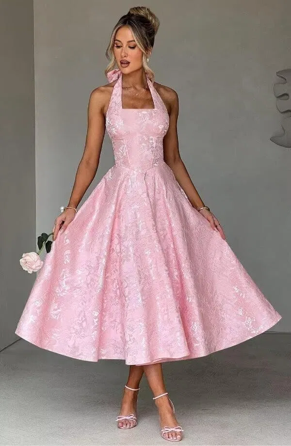 Женское вечернее платье A-силуэта с карманами Generic, Lilac — фото 3