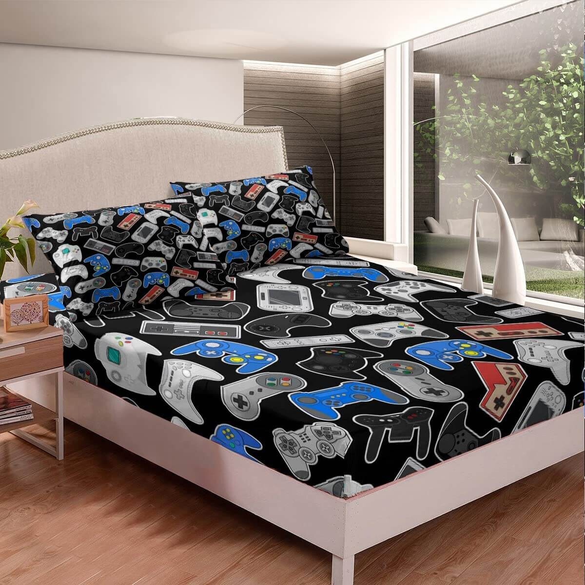 

Комплект постельного белья Erosebridal Modern Gamer for Kids, 2 предмета, черный/мультиколор