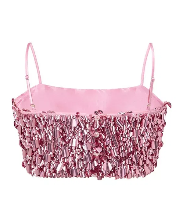 Детский топ для девочек с пайетками Davina Sequin Top Marlo Kids, Magenta Rose — фото 2