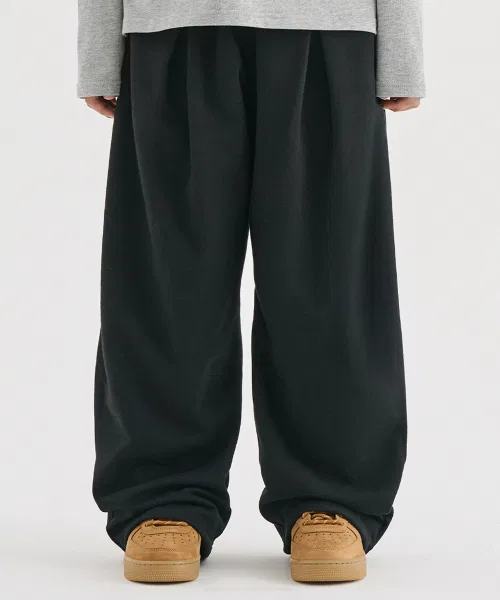 Детские широкие спортивные штаны Essential Wide Sweatpants Black TAKEASY KIDS, Черный — фото 2