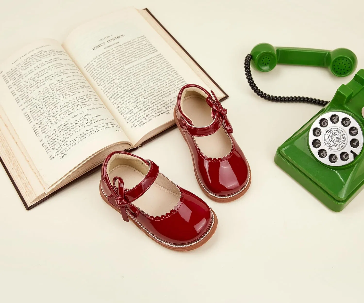 Детские оксфорды для девочек Mary Jane PHIRAMIN, Patent Leather Red — фото 3