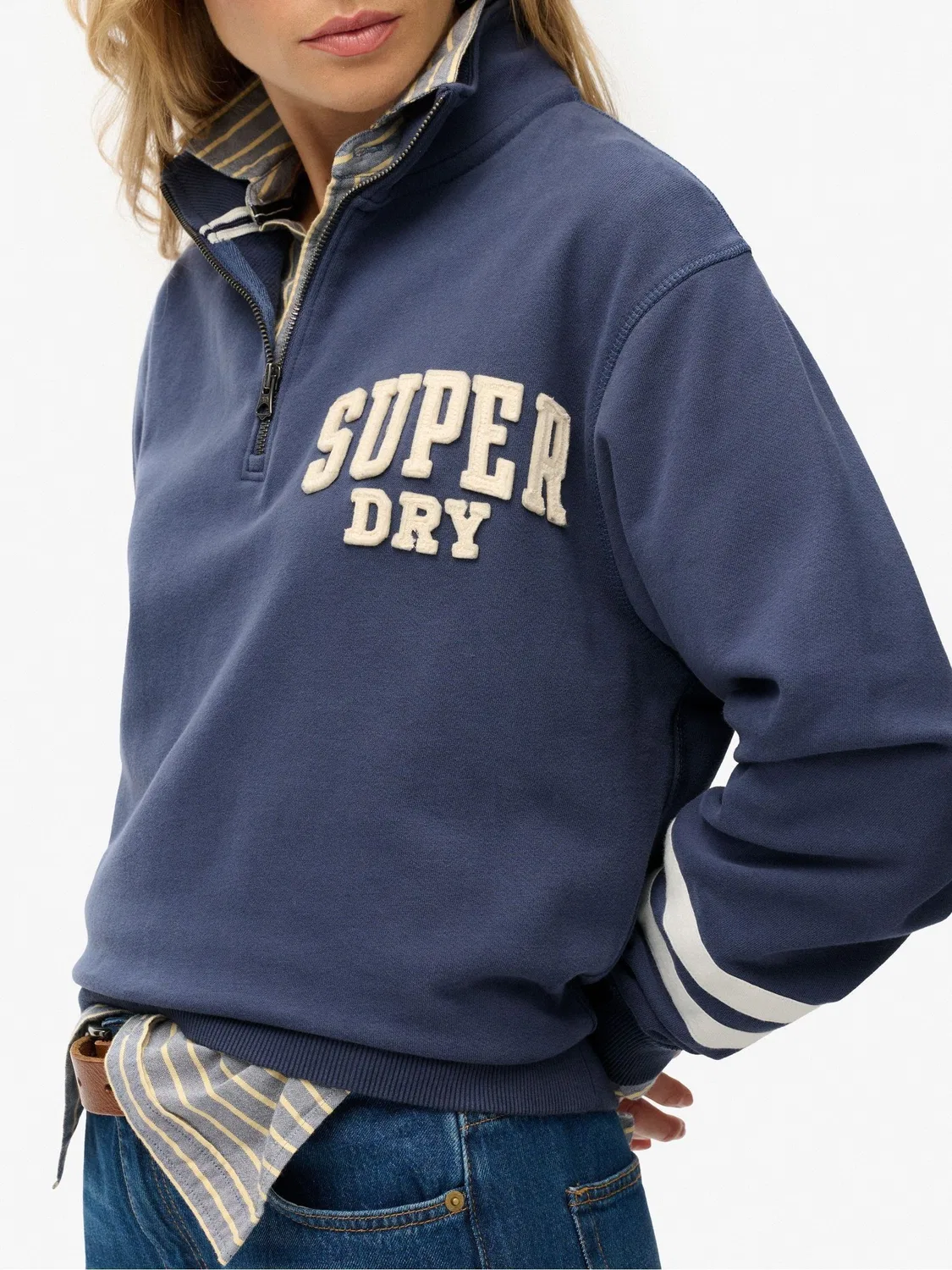 Свитшот с полузастежкой Athletic Essentials Superdry, синий