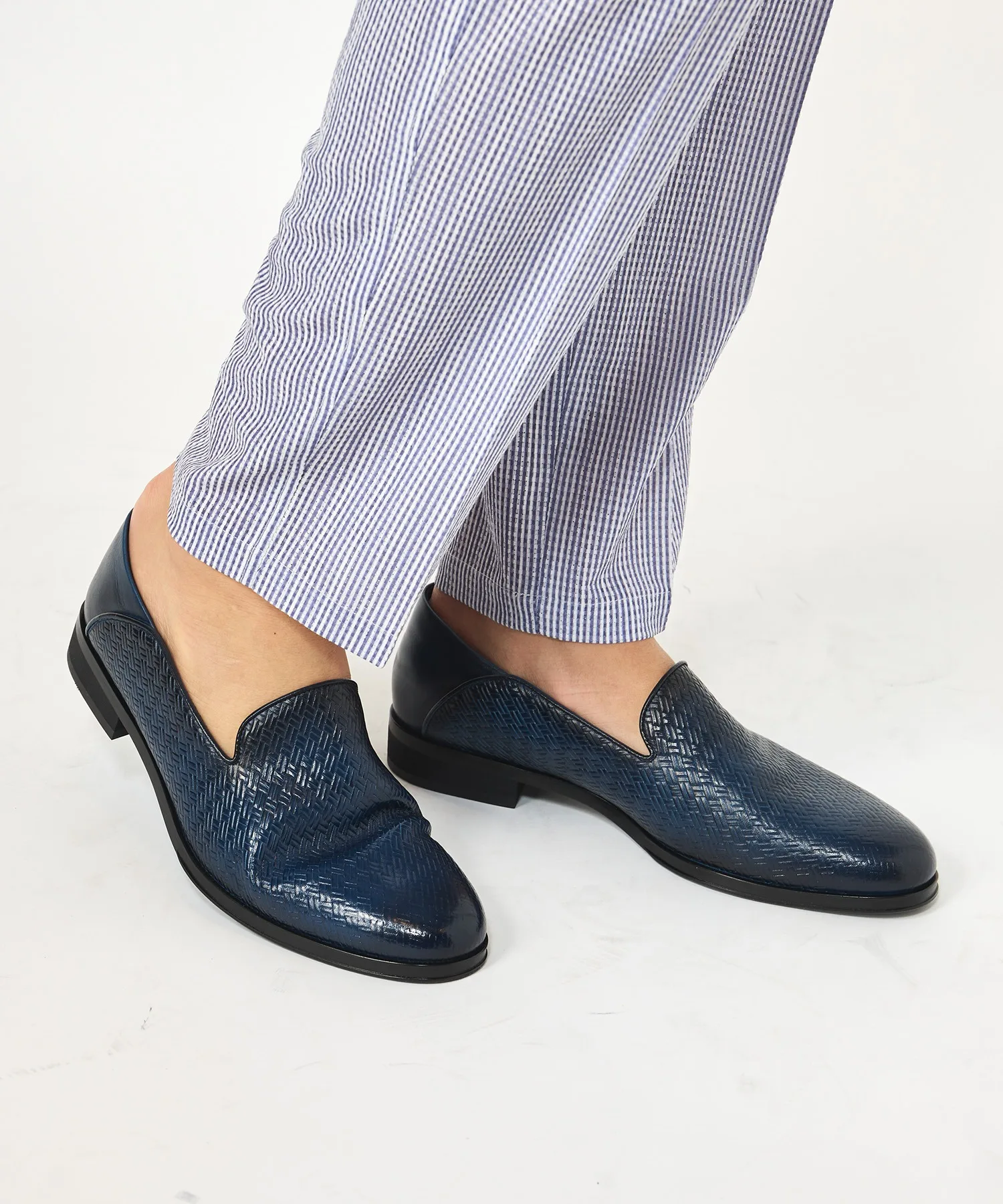 Мужские слипоны из натуральной кожи Intrechart MEN'S BIGI navy