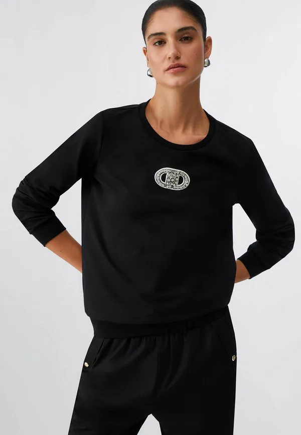 

Толстовка с отделкой из драгоценных камней Liu Jo, Black, Черный, Толстовка с отделкой из драгоценных камней Liu Jo, Black