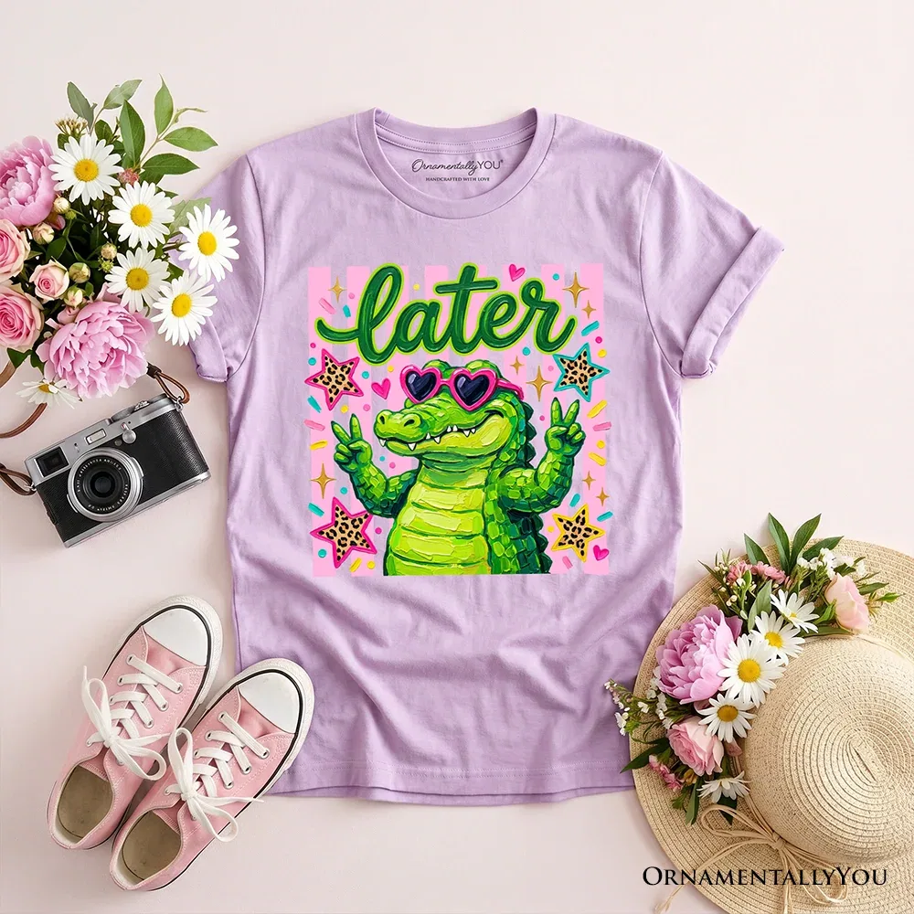 Детская футболка для девочек с принтом Later Alligator OrnamentallyYou, Violet