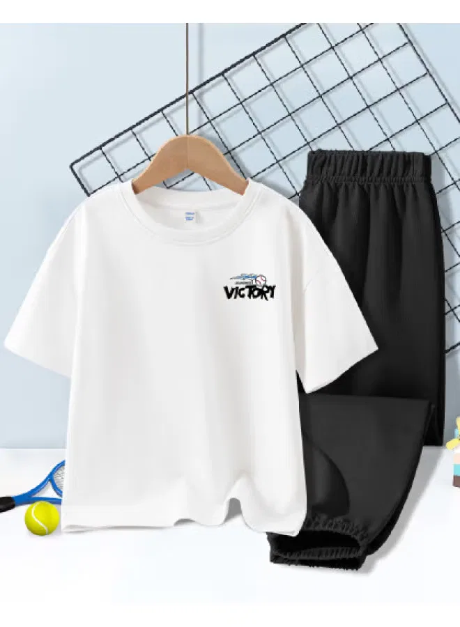 Комплект футболка с коротким рукавом и брюки, модель Boys' Summer Outfit, Jeanswest, белый