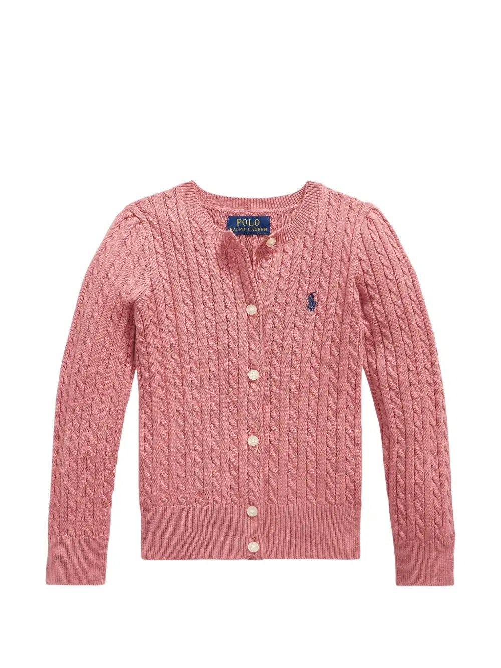 Кардиган фактурной вязки Polo Ralph Lauren Kids, розовый