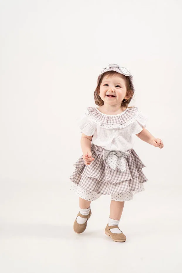 Детский комплект для девочек из муслина с принтом Glam Jnf Kids, Gray — фото 2