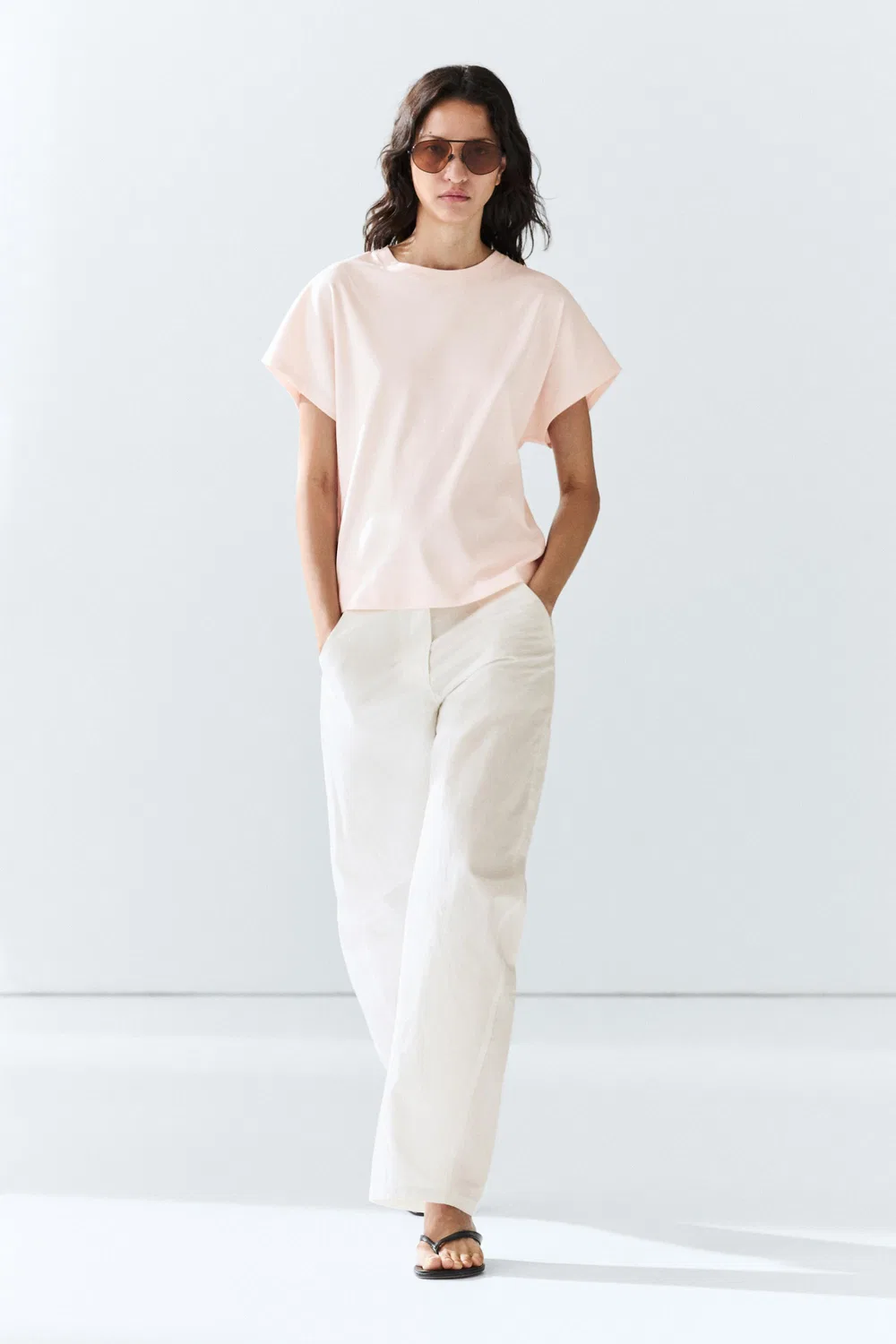 Футболка Massimo Dutti 100% Cotton, розовый — фото 3