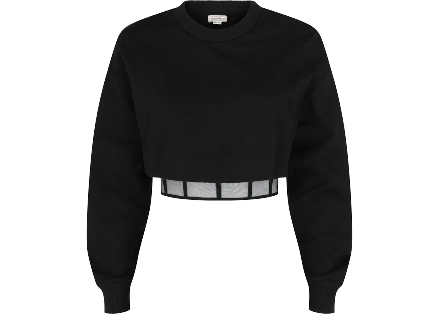 Женский свитшот укороченный многослойный Alexander McQueen, Black