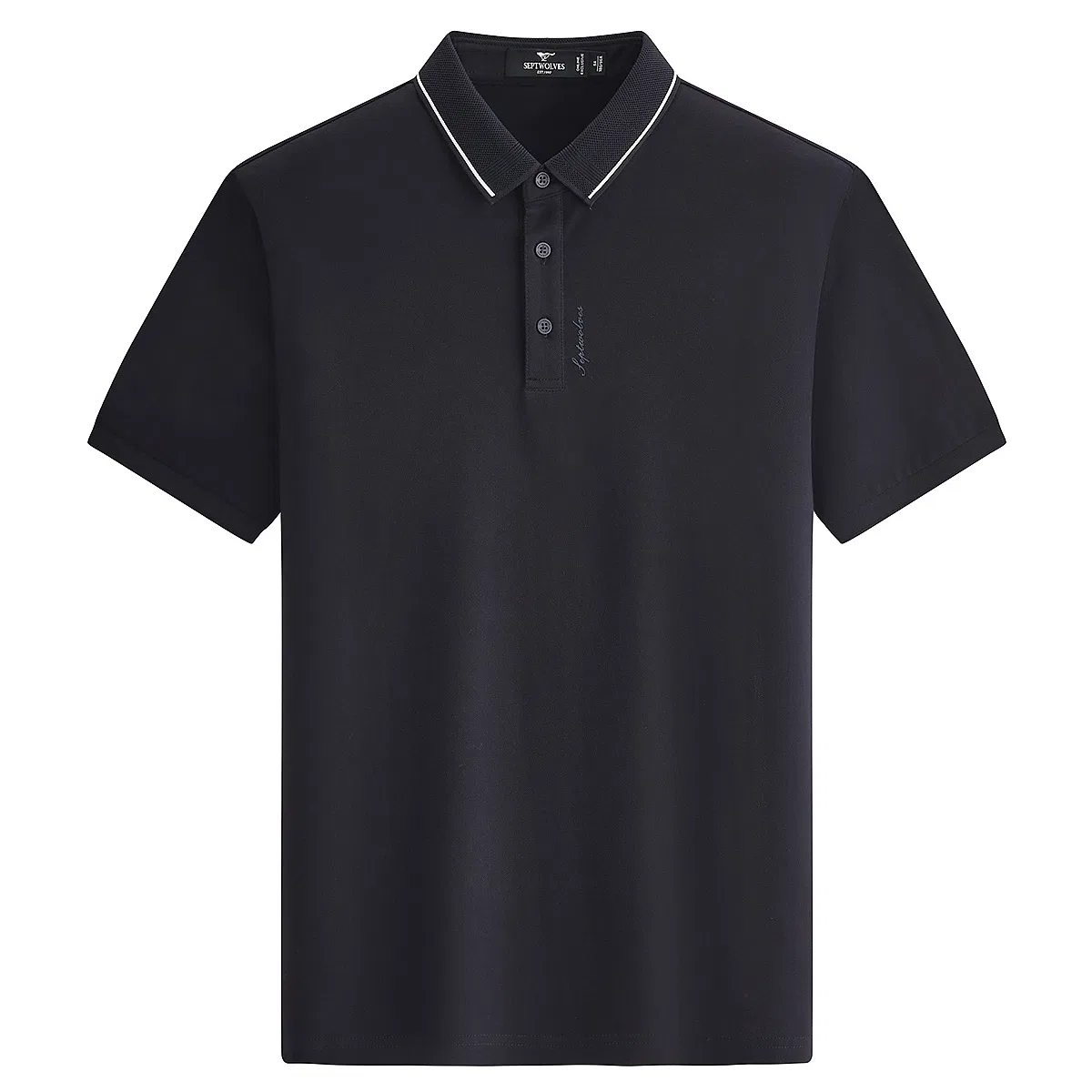 Детское поло с коротким рукавом, антибактериальное, Navy Blue, SEPTWOLVES