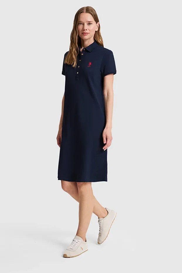 Женское платье поло с коротким рукавом U.S. Polo Assn., Navy Blue