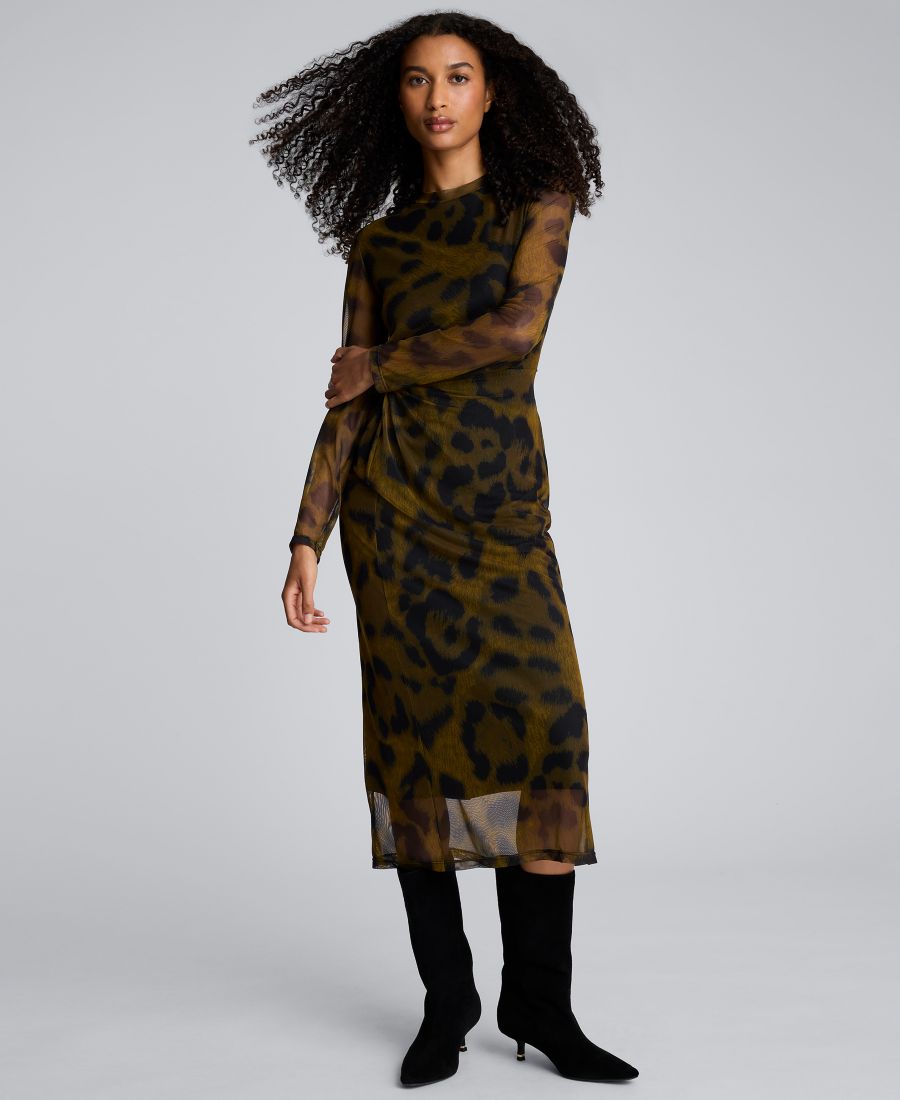 

Женское современное миди-платье с длинными рукавами и принтом Kenneth Cole, Tbd Color