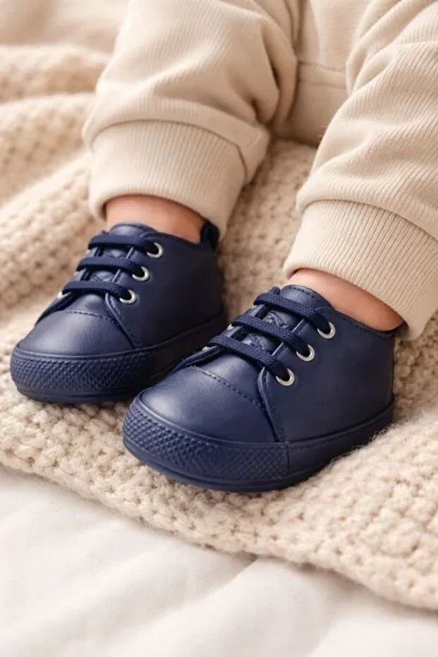 Детские ботинки для мальчиков с кожаным верхом Pufien, Navy Blue