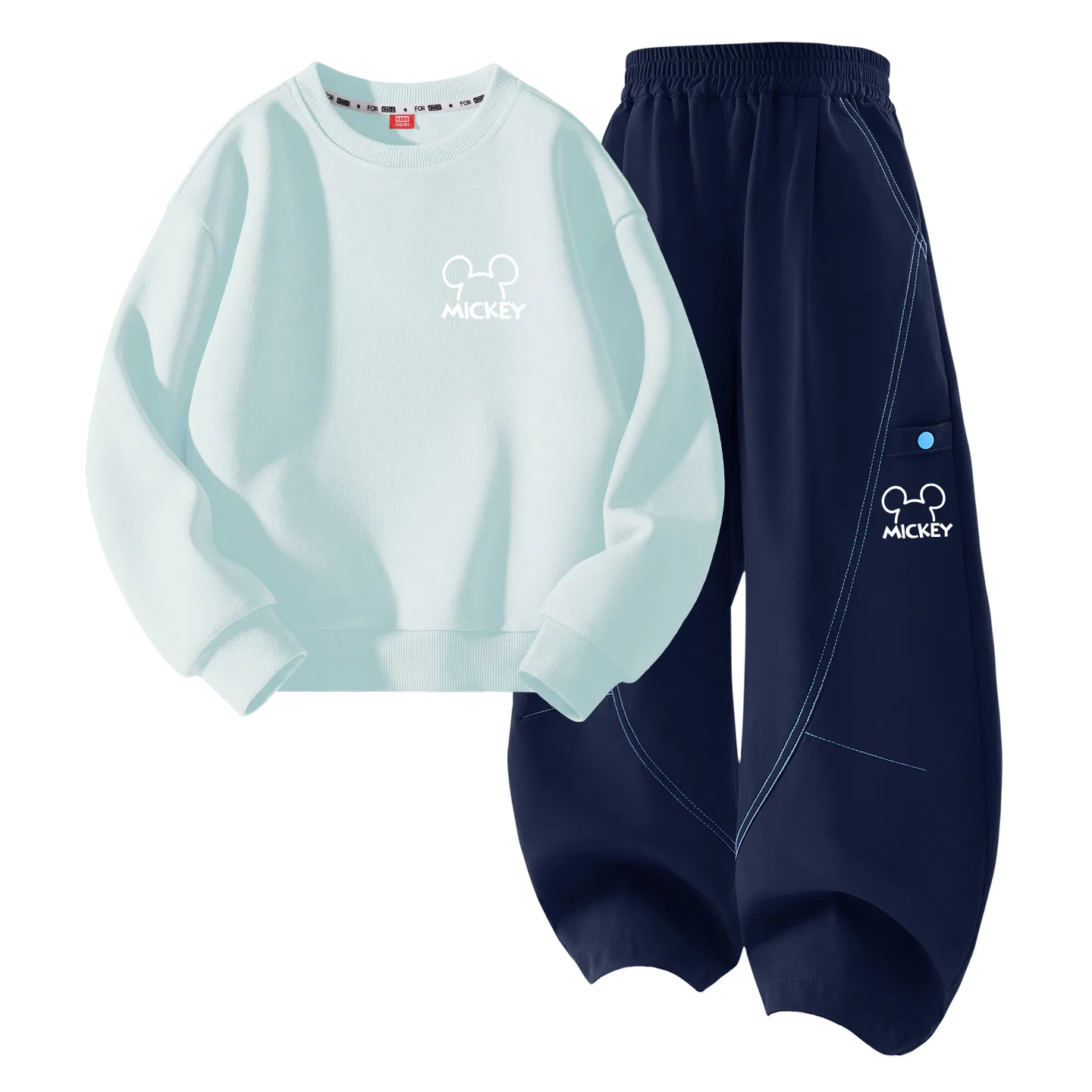 Детский спортивный комплект с круглым вырезом Di Line K Disney, Di Line K Clearwater Blue+Thick Board Di Line K Right Middle Mysterious Green