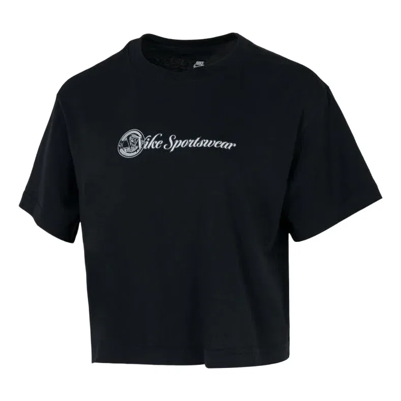 Женский топ Sportswear Club Crop Top 'Black' Nike, черный