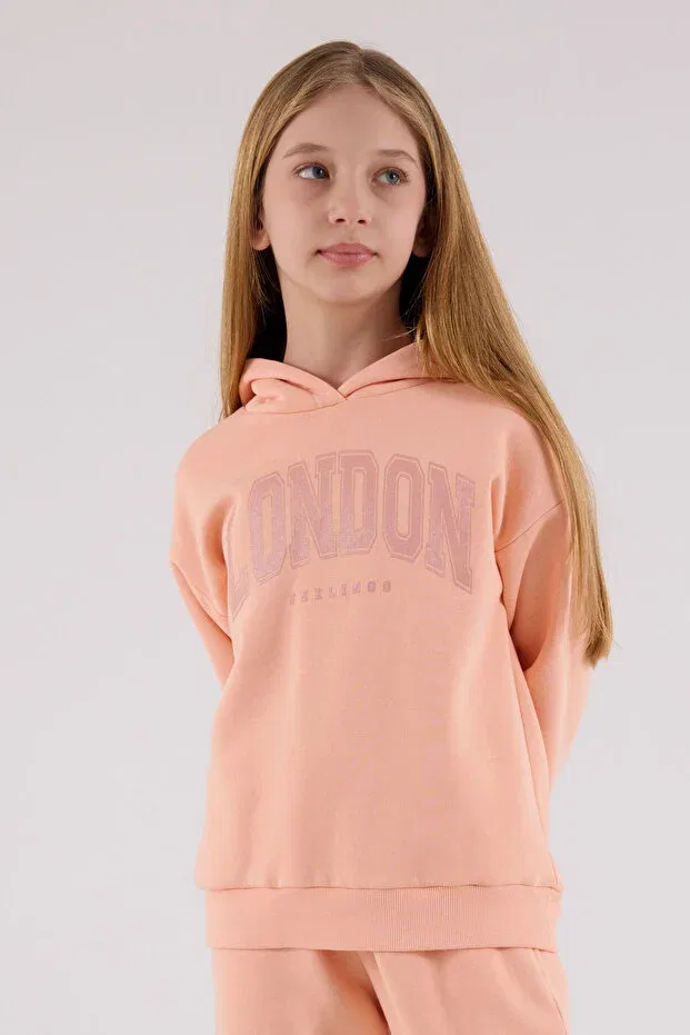 Детский спортивный комплект для девочек с принтом Rolypoly, Orange — фото 4