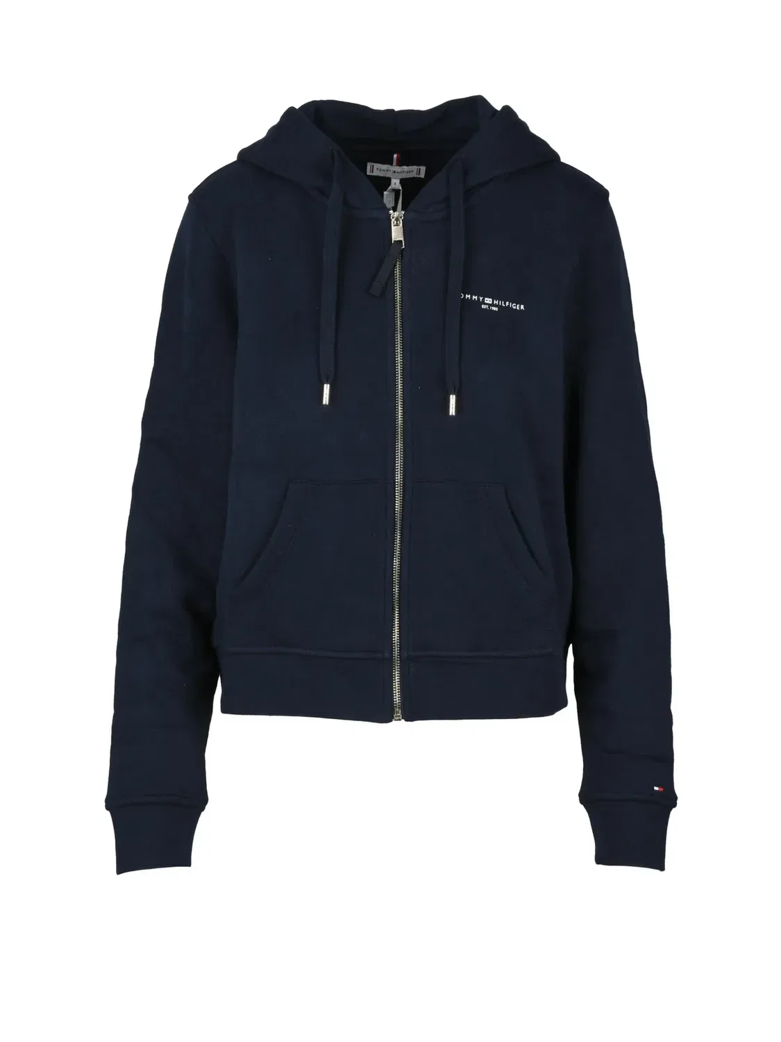 Женское худи на молнии с капюшоном Tommy Hilfiger, черный