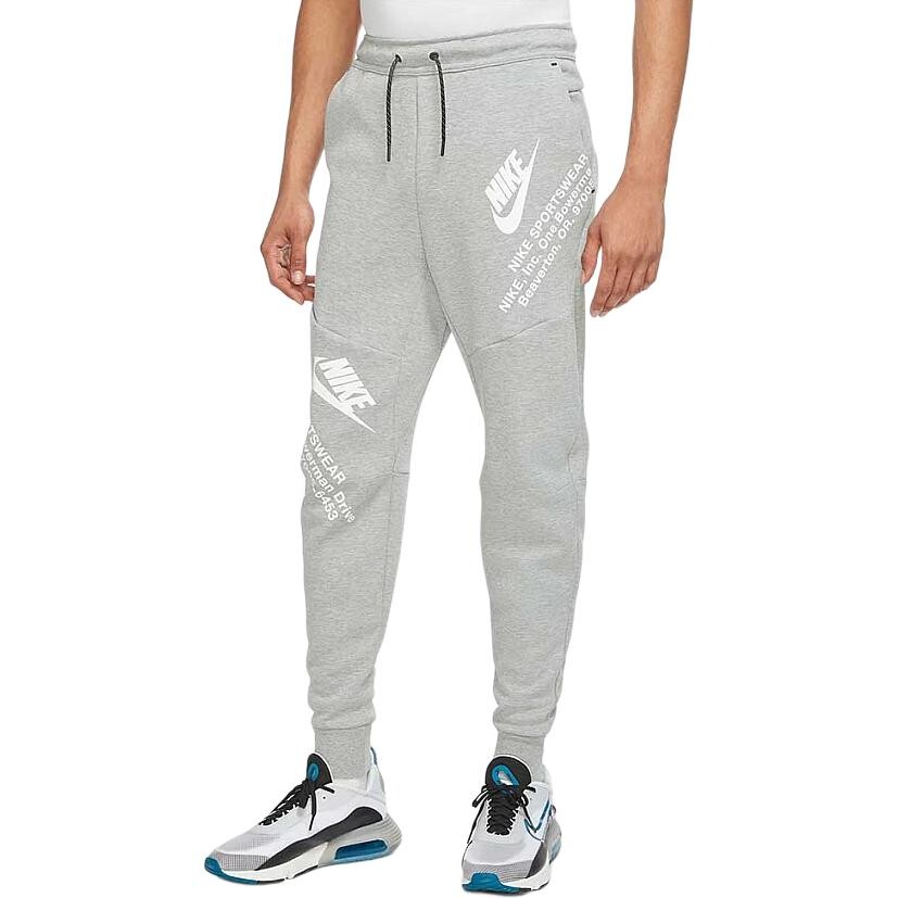 Спортивные штаны из флиса с графическим принтом Nike, серый — фото 4