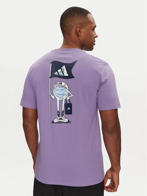 Футболка regular fit Earth Day Graphic Adidas, фиолетовый — фото 3