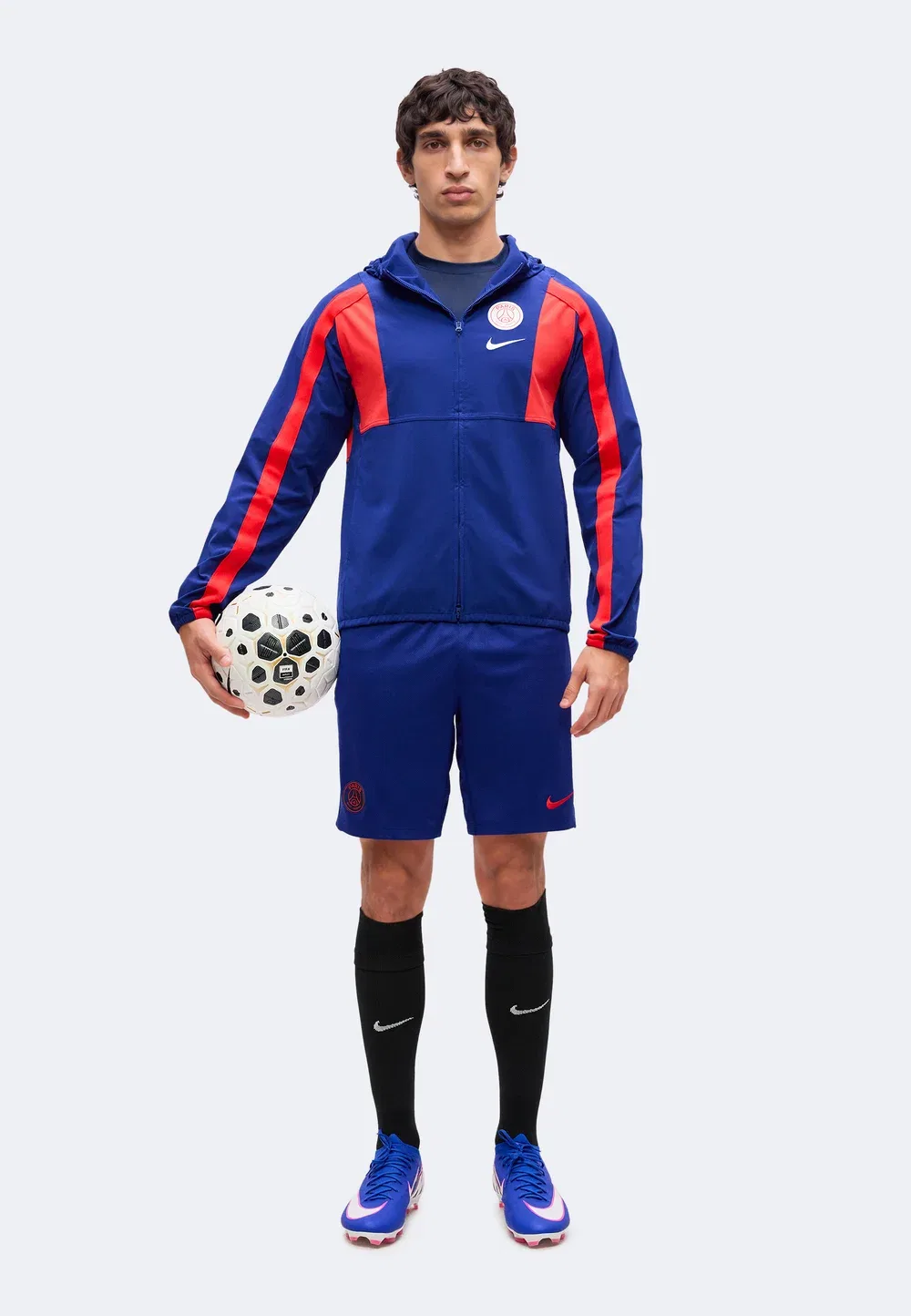 Энергетическая компания PSG - ветровка Nike Performance, Deep Royal Blue/Global Red/White — фото 2