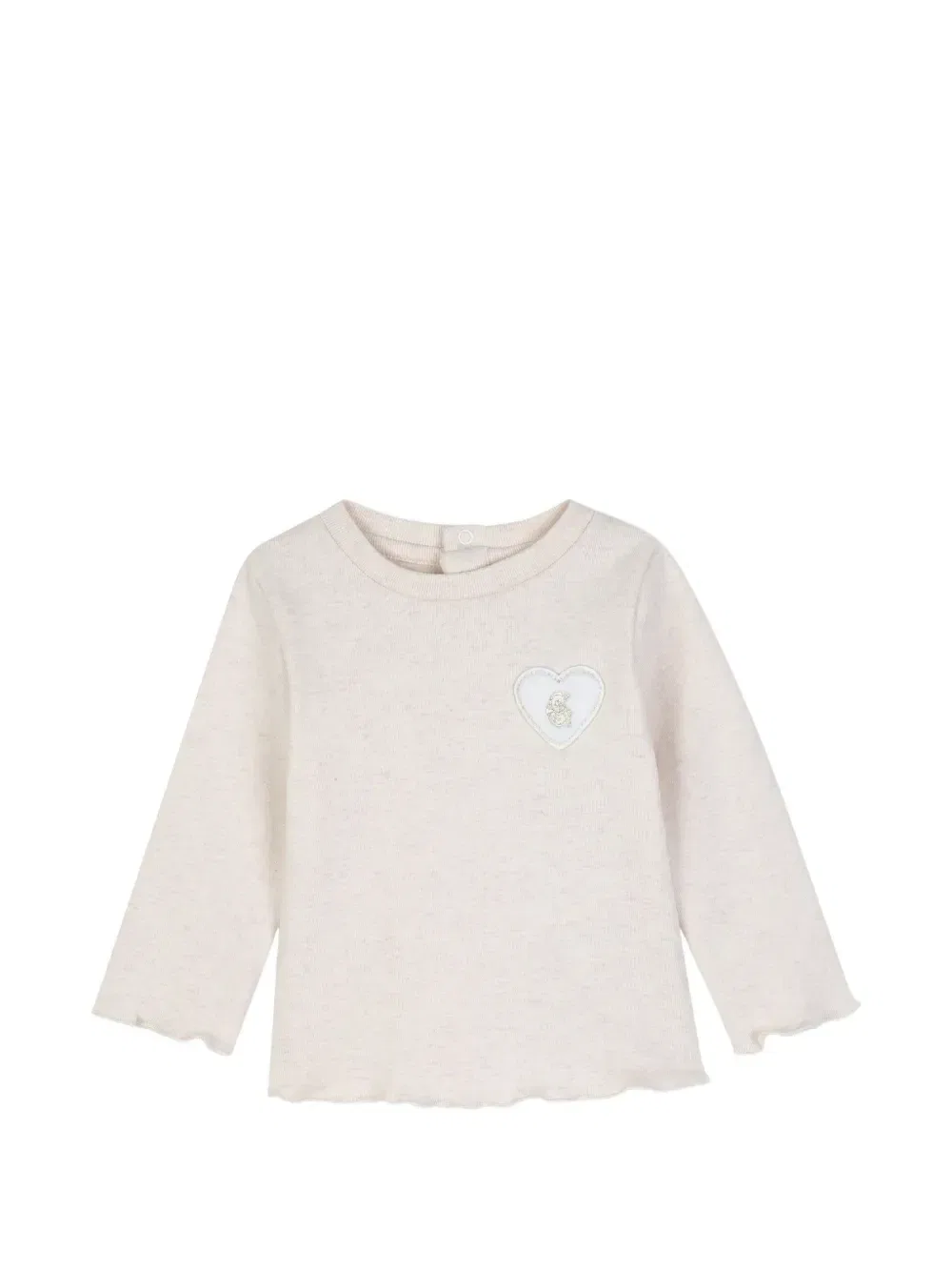 Футболка с длинными рукавами и нашивкой Chloé Kids, бежевый