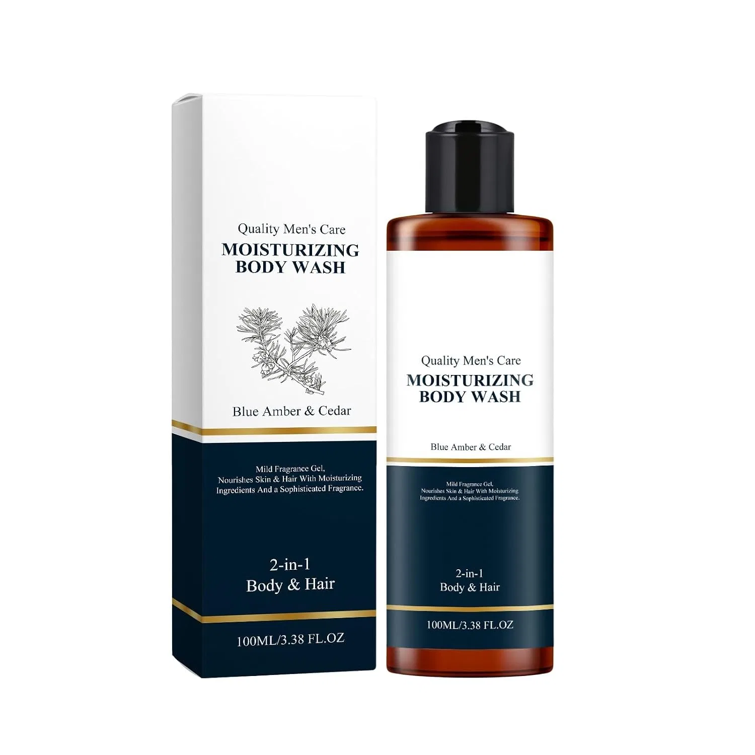 2-in-1 Шампунь и гель для душа для мужчин, Blue Amber & Cedarwood, 100 мл Nfcyhglwz