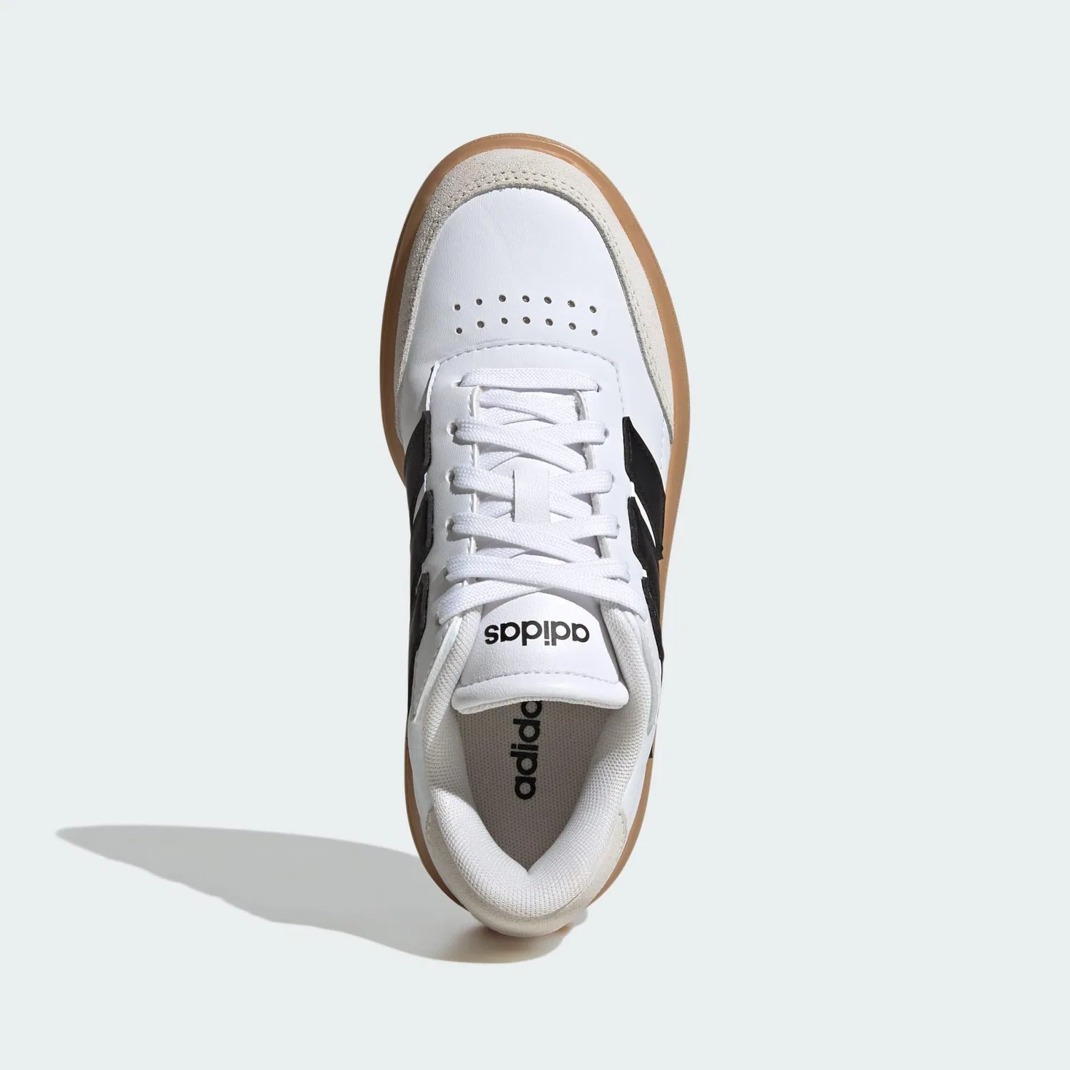 Детские классические кроссовки Courtblock Adidas, Weiss Schwarz — фото 3