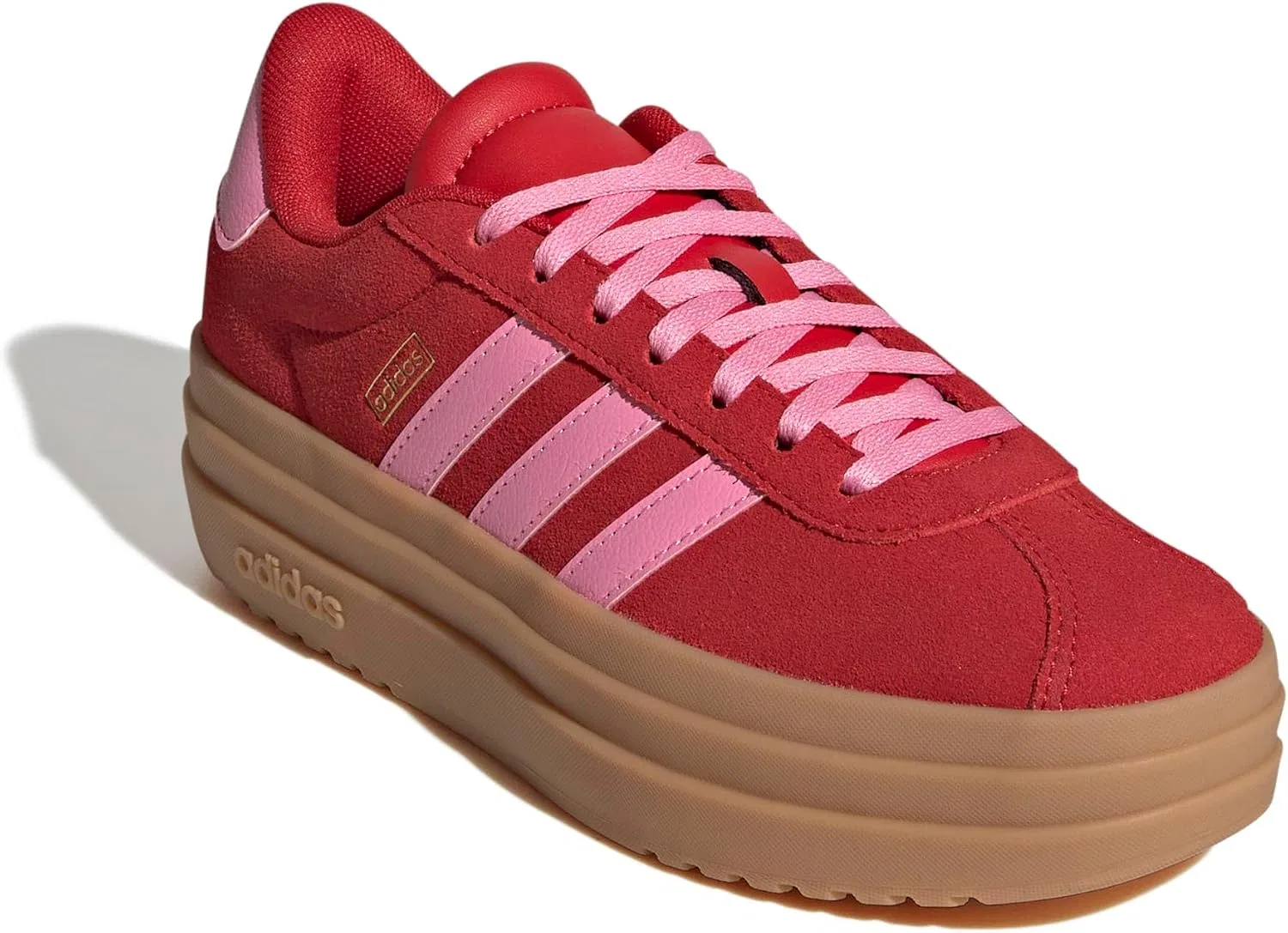 Детские кроссовки для мальчиков с закрытым носком Vl Court Bold adidas, Better Scarlet/Bliss Pink/Gold Metallic — фото 4