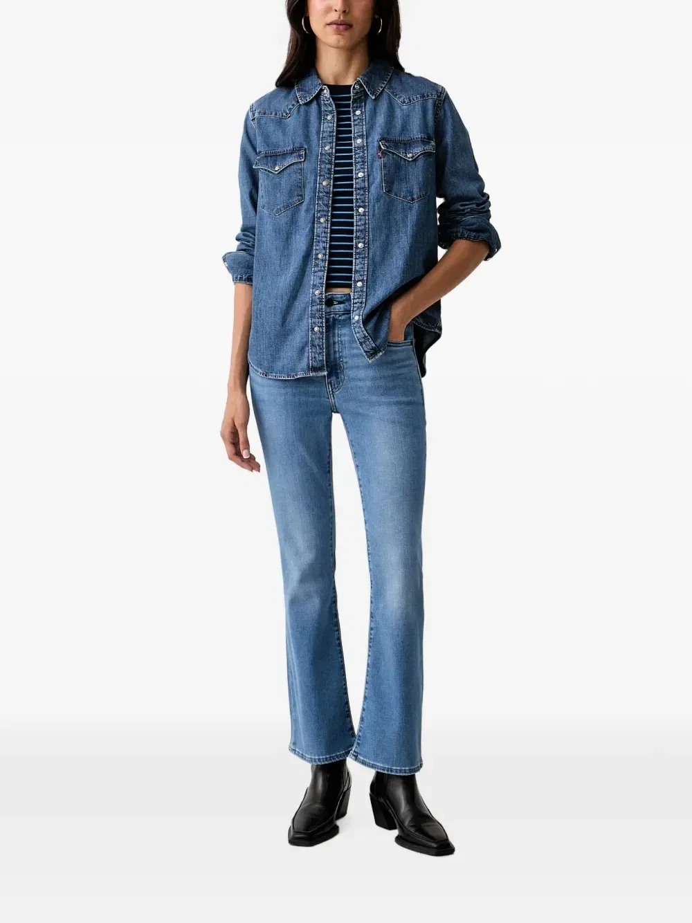 Джинсовая рубашка в ковбойском стиле Heritage Levi's, синий — фото 2