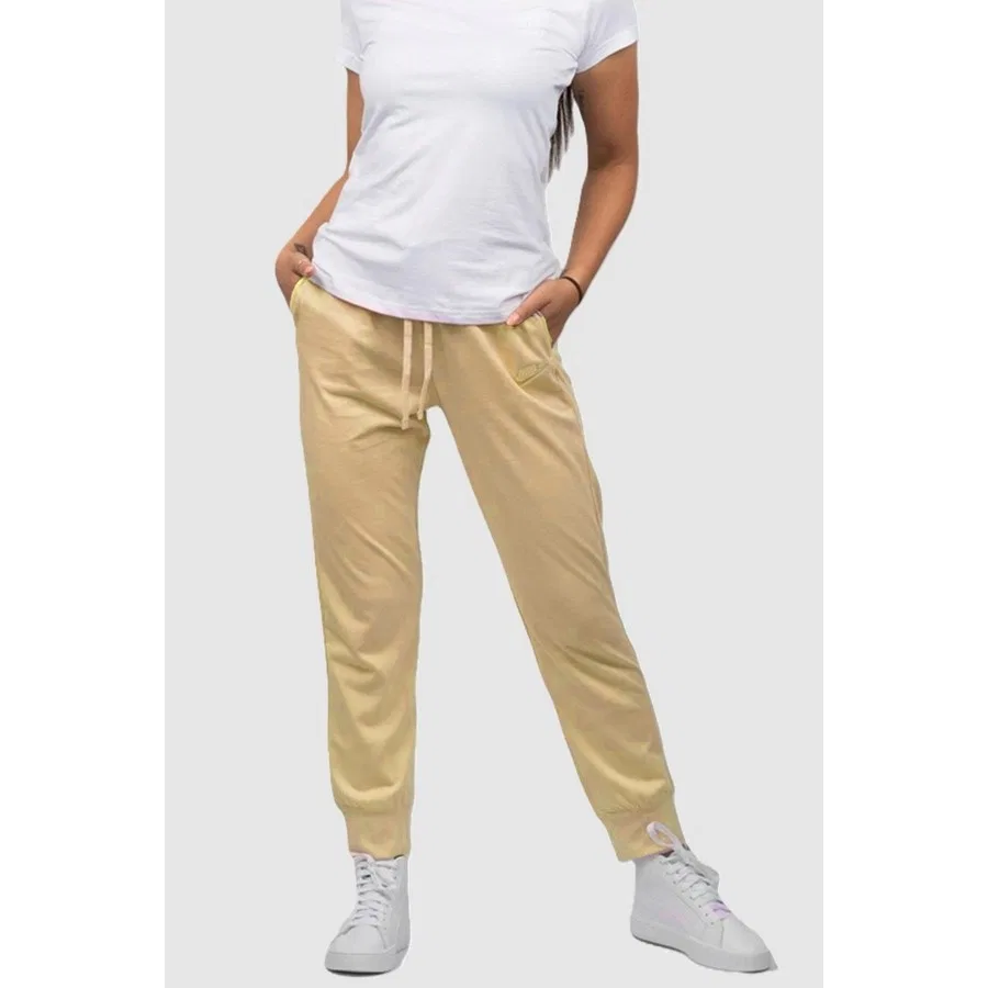 Спортивные штаны с эластичным поясом и манжетами, модель Sportswear Essential Standart Fit Jrsy Pants, Nike, Лососевый
