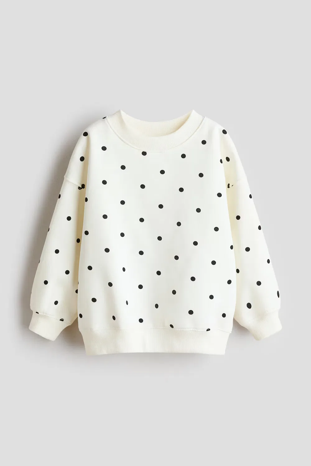 Свободная толстовка с начесом на внутренней стороне H&M, Cremefarben/Gepunktet