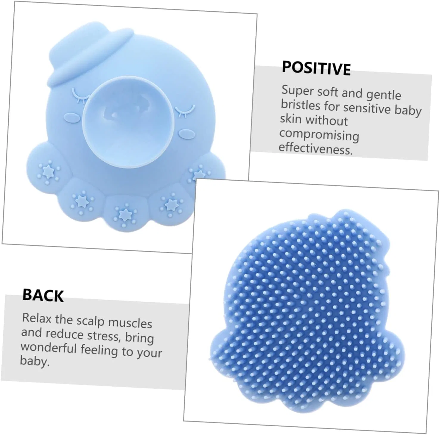 Силиконовая щетка для ванны, набор 3 шт, Healeved, Blue — фото 4