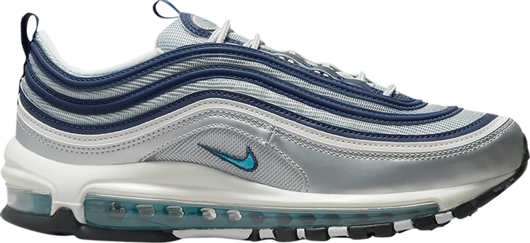 Кроссовки Nike Wmns Air Max 97 OG 'Metallic Silver Chlorine Blue', серебряный - фото