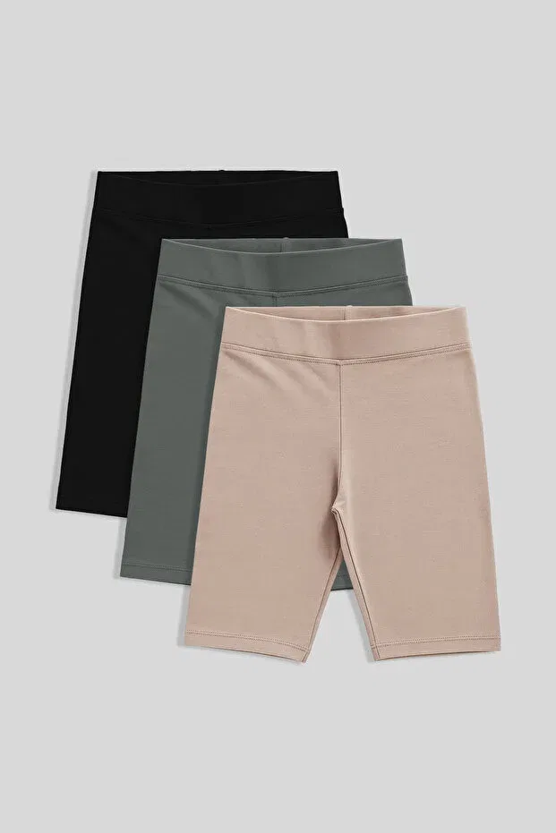 Детские леггинсы для девочек хлопковые комплект 3 шт Tommy Life, Black-Olive Green-Dark Beige