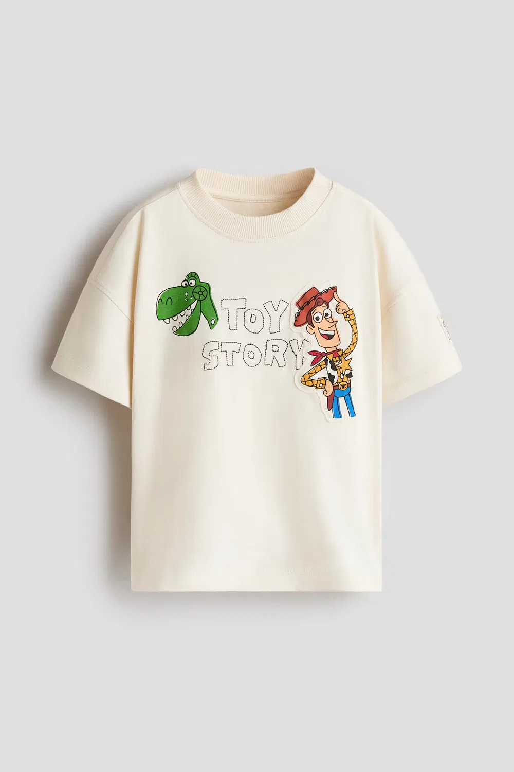 Футболка оверсайз с принтом H&M, Cremefarben/Toy Story