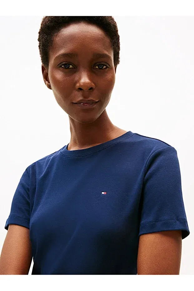 Женская футболка хлопковая с принтом Tommy Hilfiger, Blue — фото 2