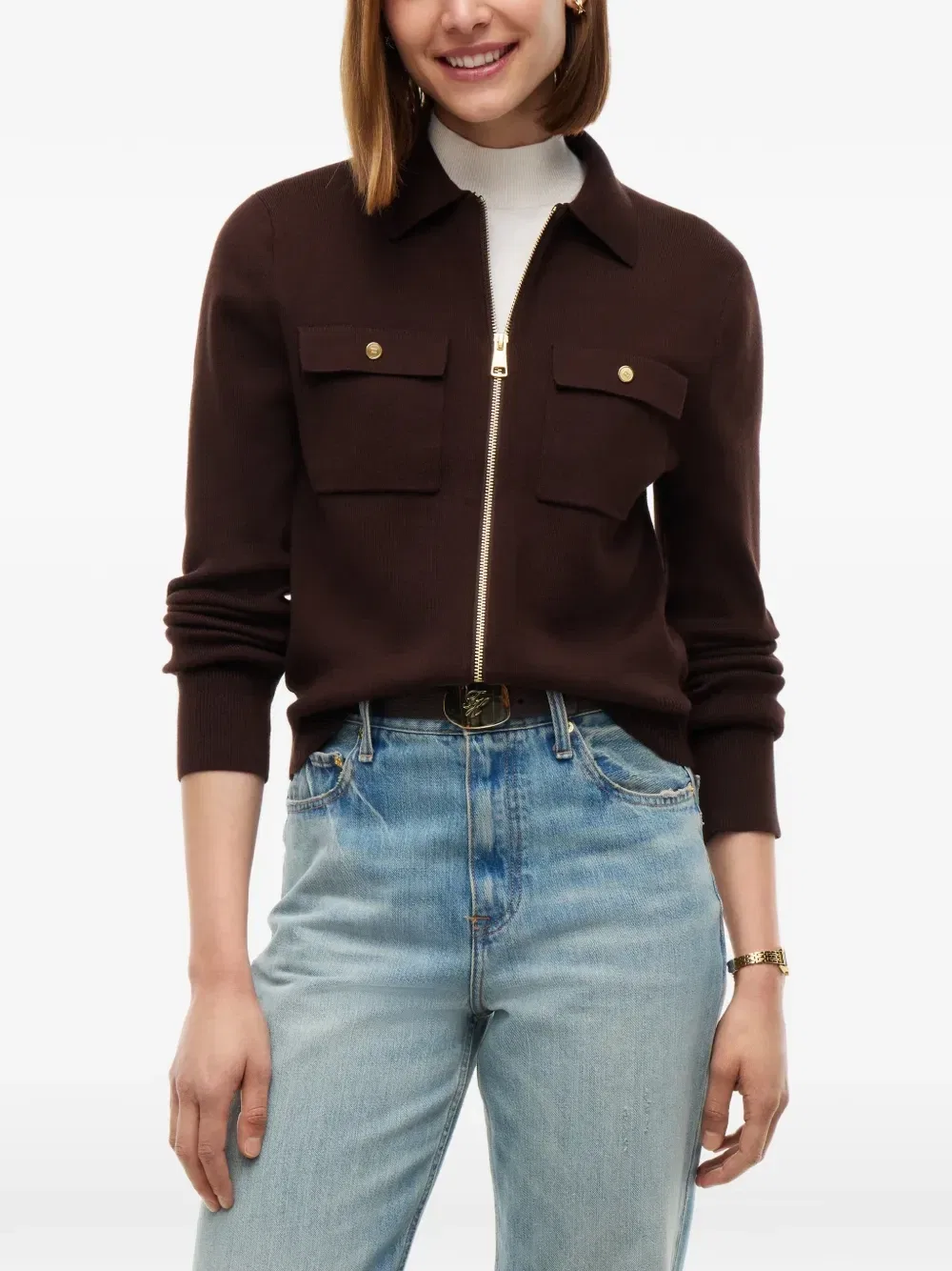 Кардиган на молнии с карманами Tommy Hilfiger, коричневый — фото 3