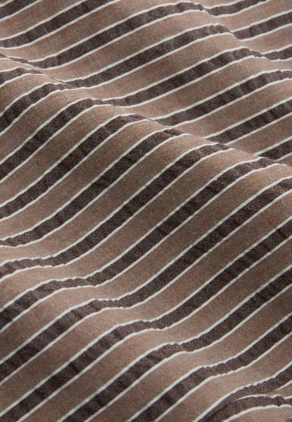 Брюки прямого кроя из 100% хлопка Regular fit - pullon wide leg trousers Next, Brown Stripe, коричневый — фото 3