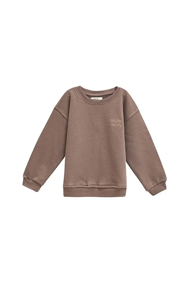 Детские свитшот для девочек хлопковый Sportswear Matchy Matchy, Espresso