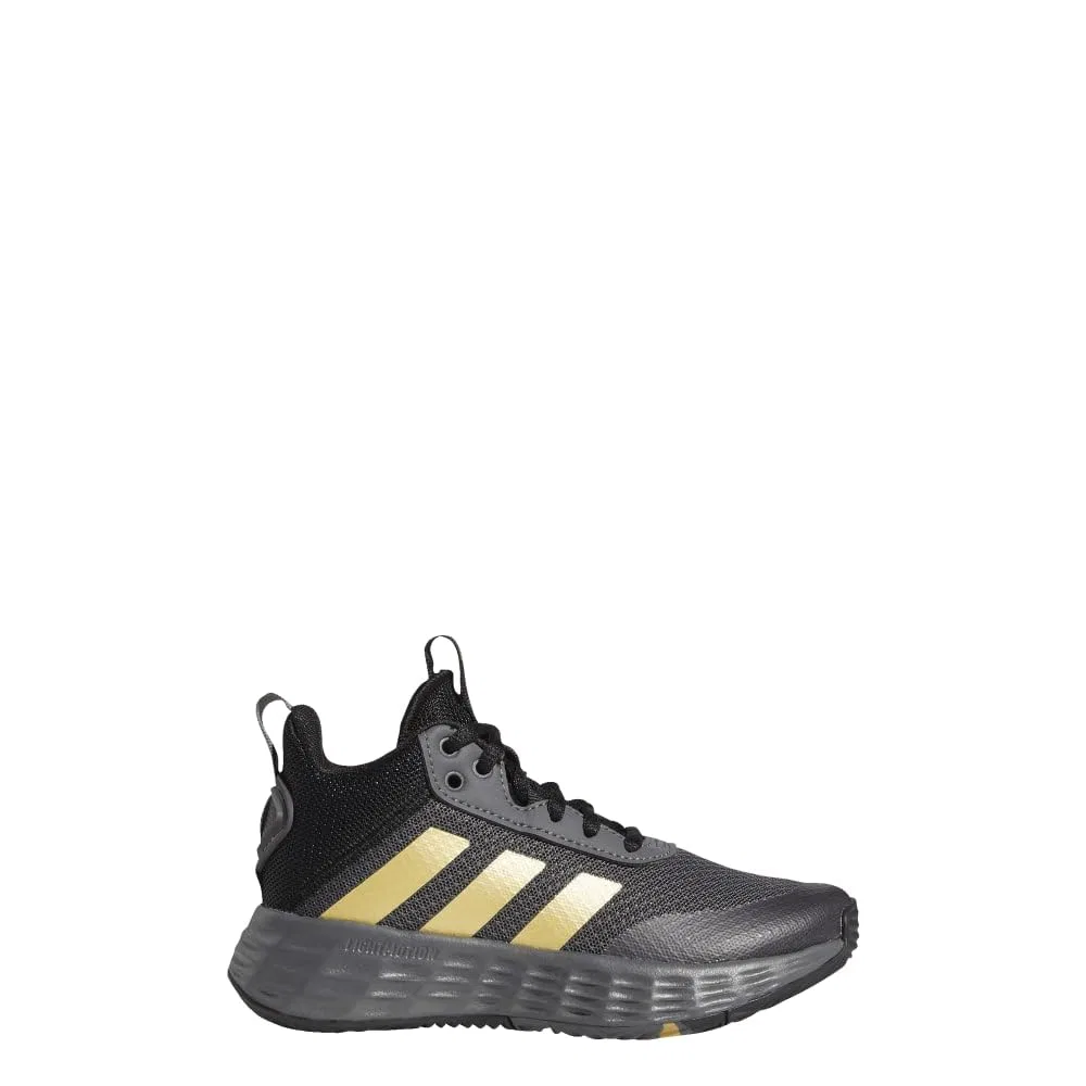 Детские кроссовки для баскетбола Own the Game 2.0 Adidas, Grey Five Gold Matte Black Core — фото 2